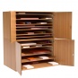 Papierschrank, 166 cm hoch, 111x81 cm (B/T), 12 Schubladen, 4 Türen, 